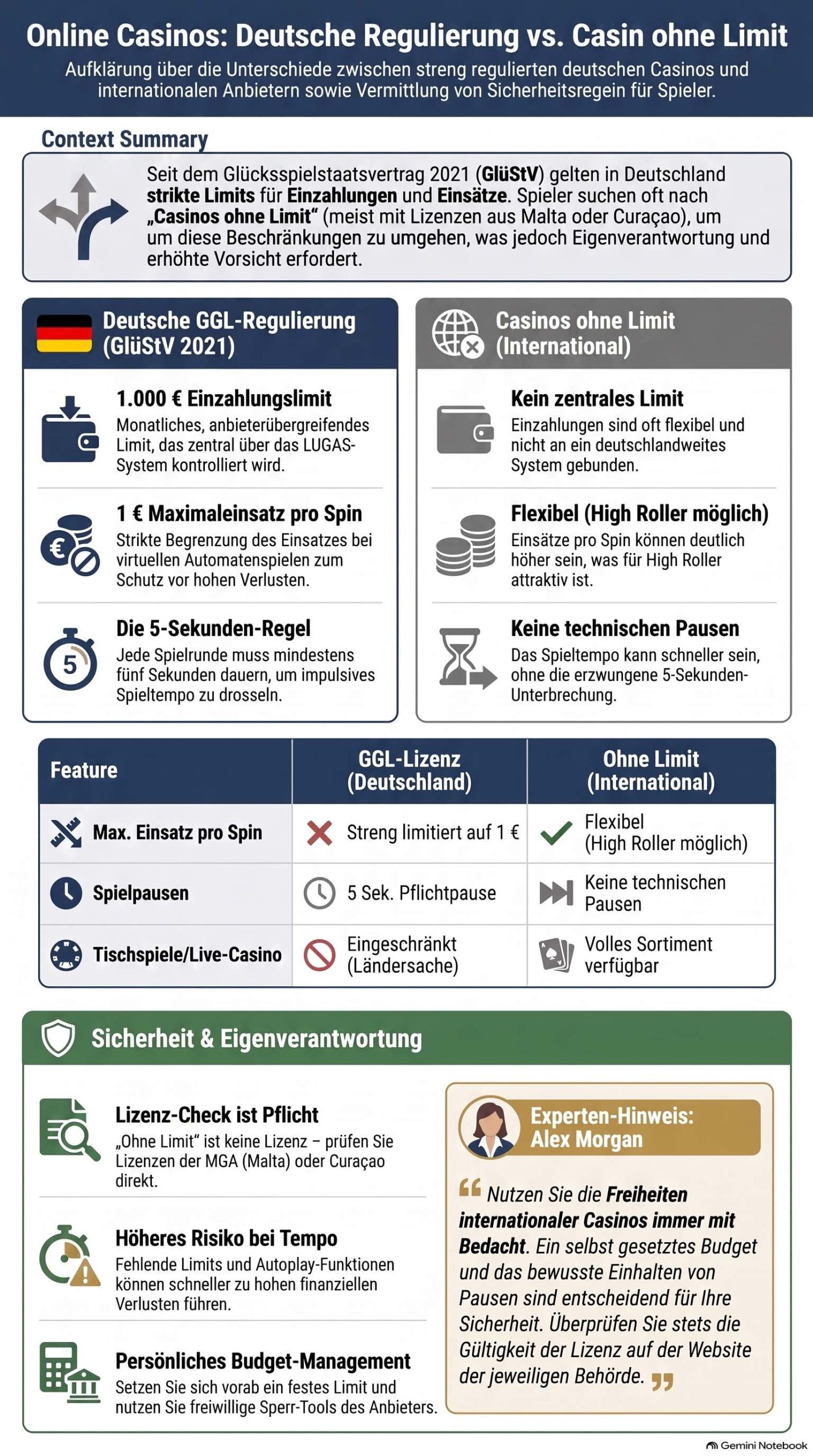Online Casinos: Deutsche Regulierung vs. Casin ohne Limit